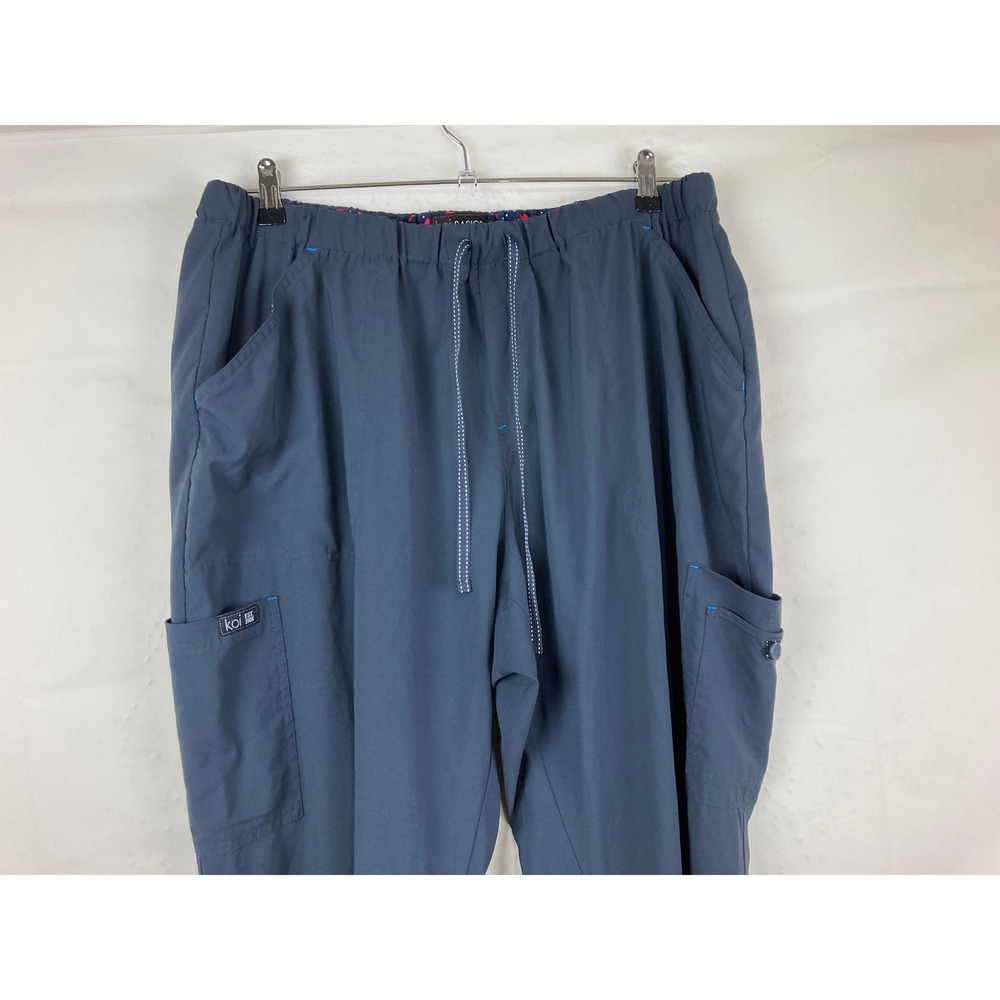 Koi Basics Women's Navy Blue Cargo‎ Scrub Pants Size 3X Drawstring Pockets - Picture 3 of 8
